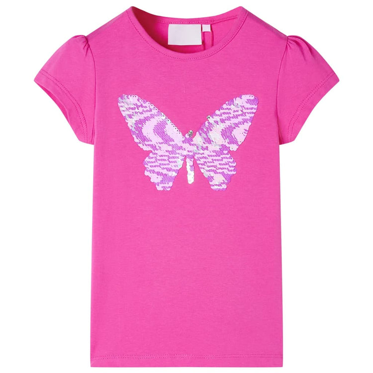 Vidaxl Camisa para niños con mangas de gorra 92 Rosa oscuro