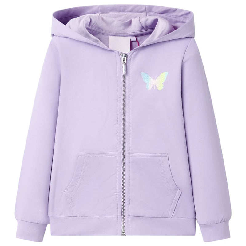 Chaleco infantil de Vidaxl con sudadera con capucha 128 lila