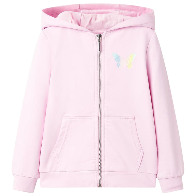 Chaleco infantil de Vidaxl con capucha 104 rosa claro