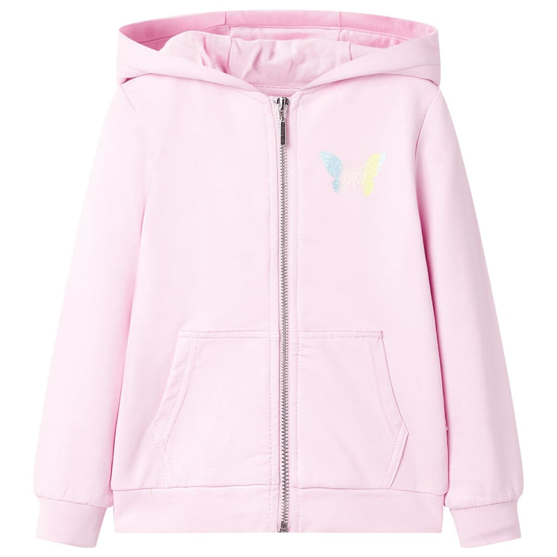 Vidaxl chaleco infantil con capucha 128 rosa claro
