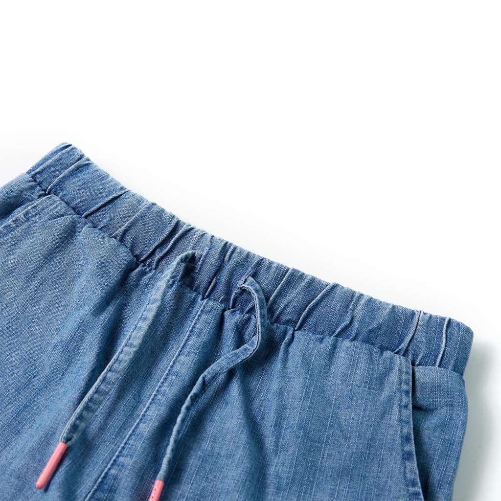 Vidaxl Shorts para niños 128 Denim azul