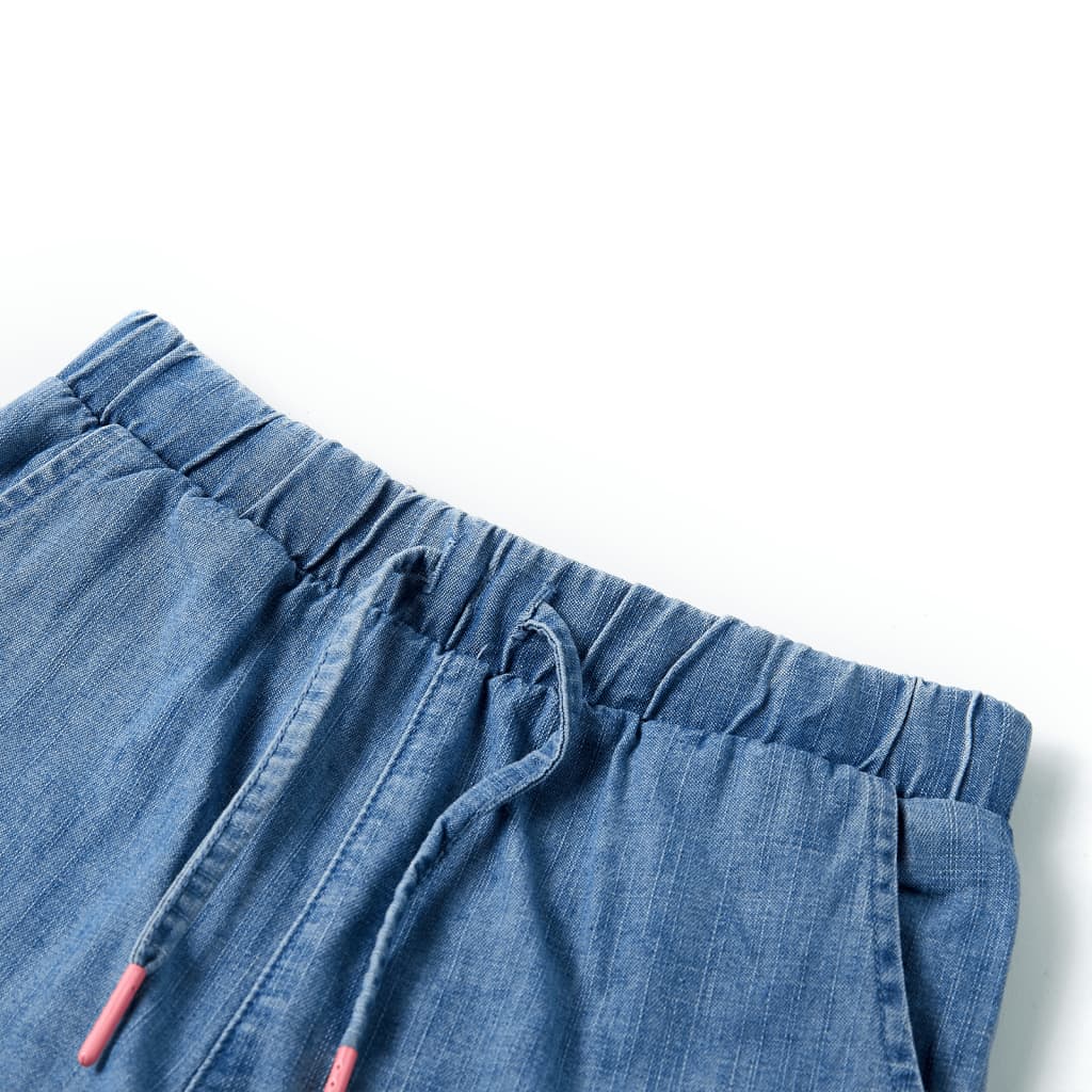 Vidaxl Shorts para niños 140 Denim Azul