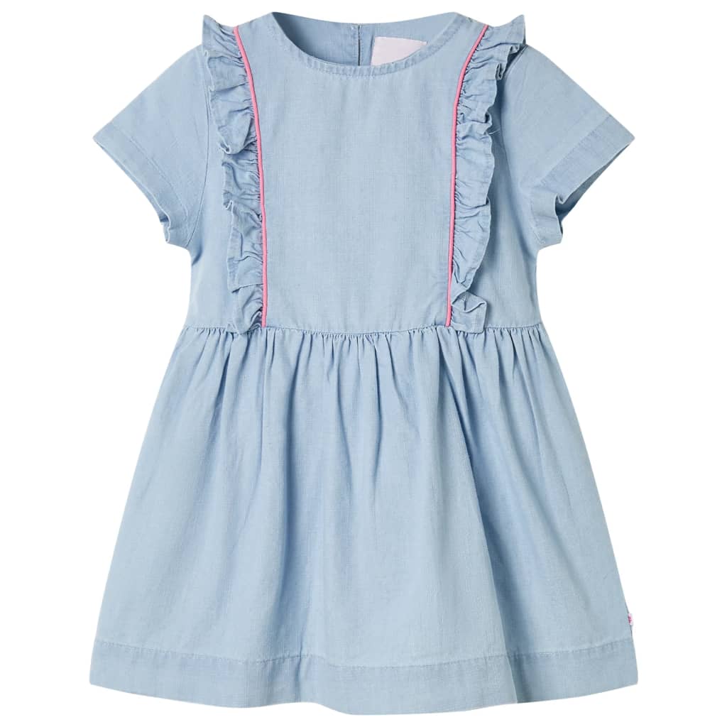 Vestido para niños de Vidaxl con volantes 104 azul suave