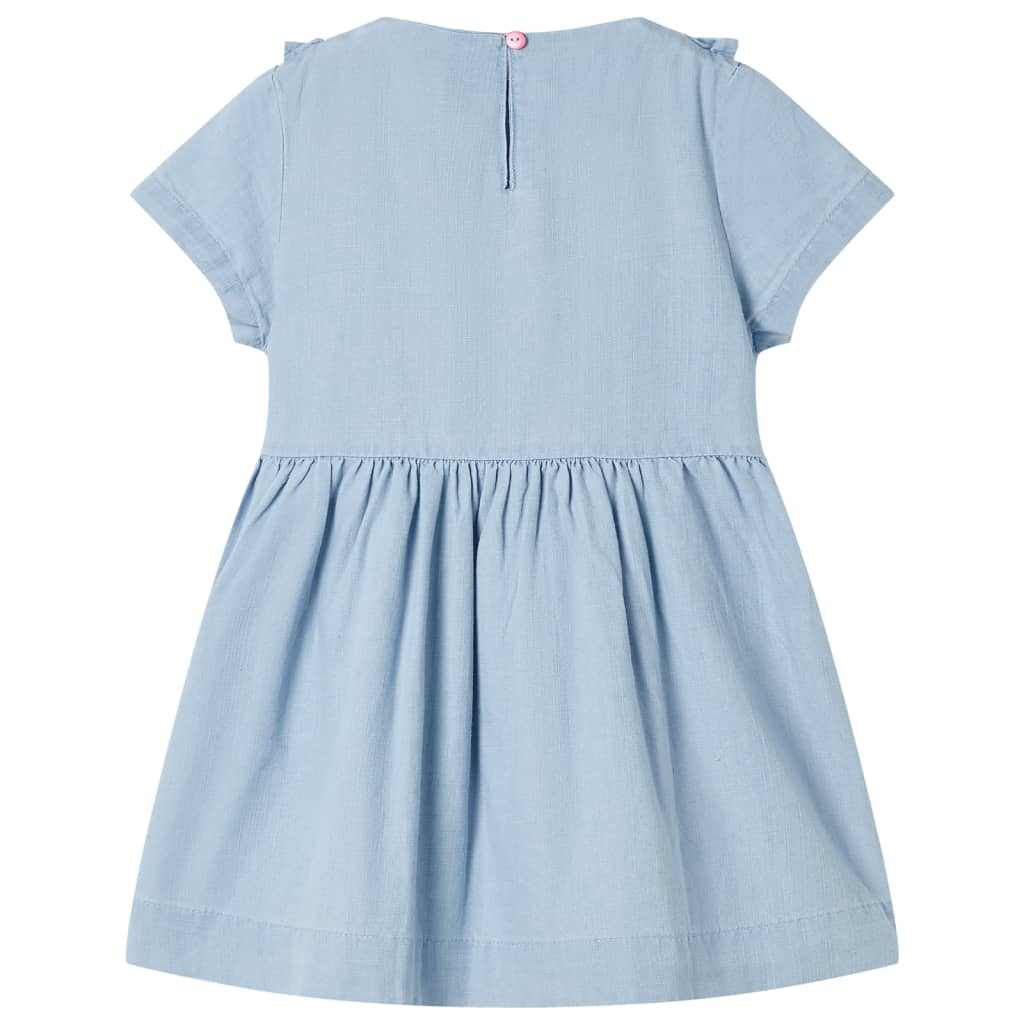 Vestido para niños de Vidaxl con volantes 104 azul suave