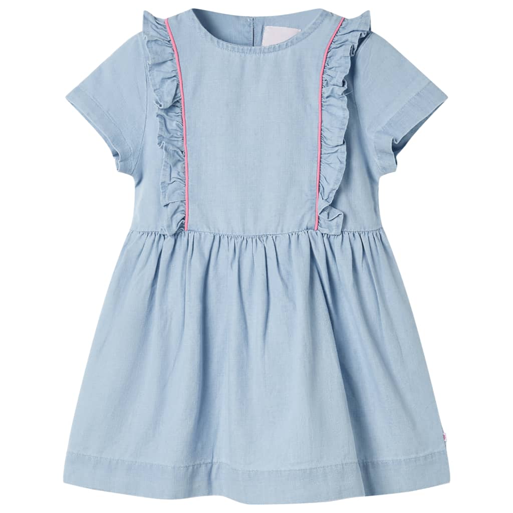 Vestido para niños de Vidaxl con volantes 140 azul suave