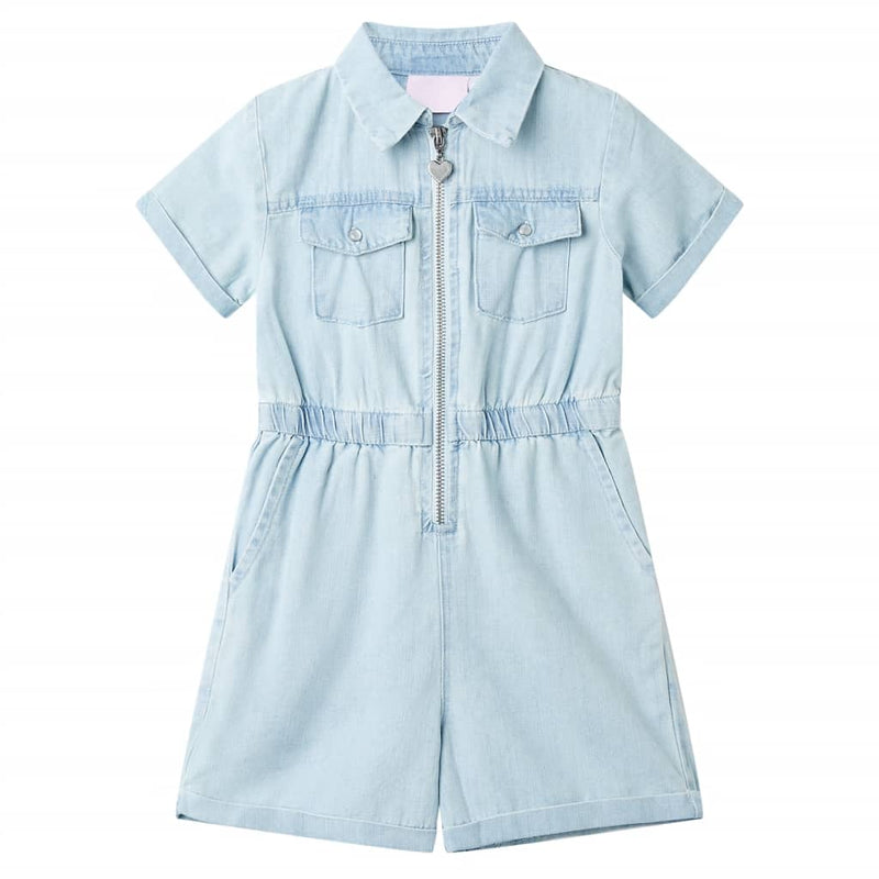 Vidaxl kinderonesie met korte mouwen 104 zachtblauw