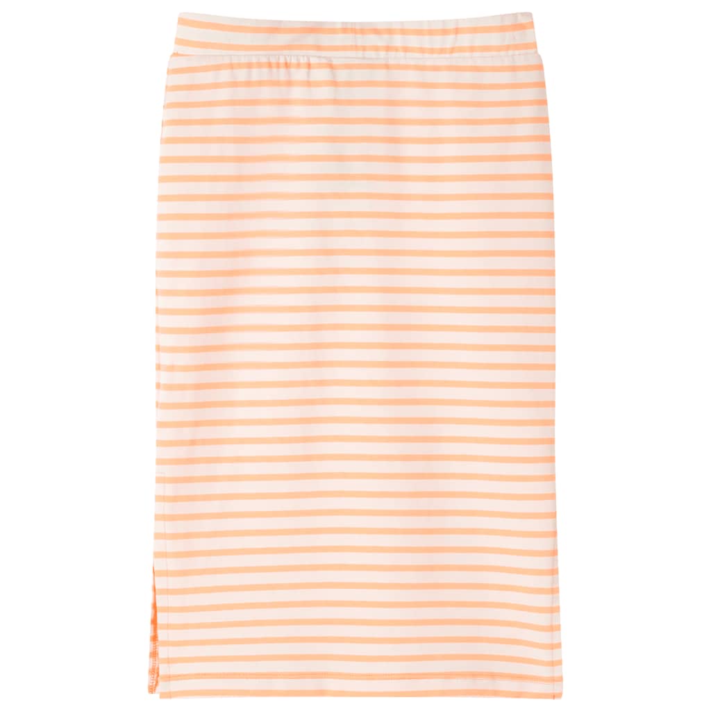 Vidaxl Falda infantil recta con rayas 128 Naranja fluorescente
