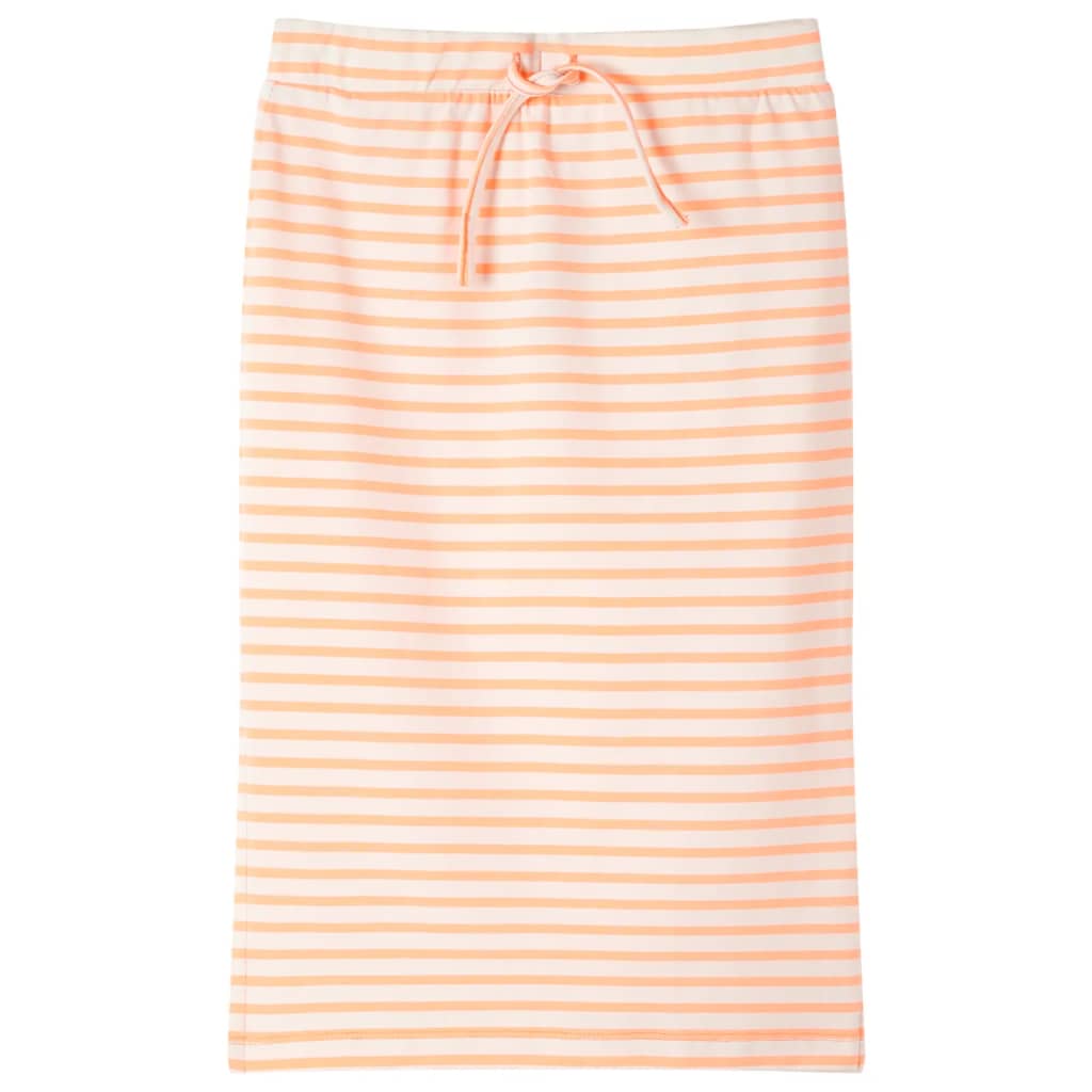 Vidaxl Falda infantil recta con rayas 140 Naranja fluorescente