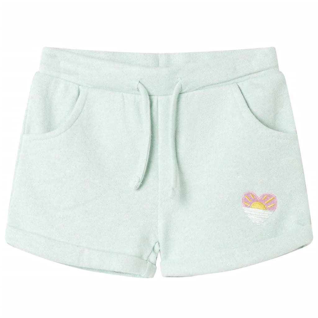 Vidaxl Shorts per bambini con trekkoord 140 menta leggera mista