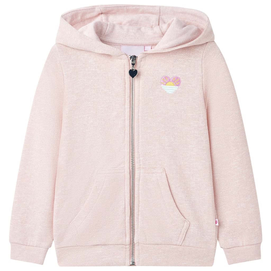 Vidaxl Children's Stupt With Hood and Zipper 116 Miscelato rosa chiaro