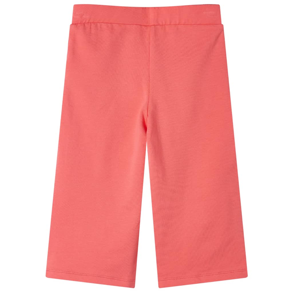 Pantalones de niños de Vidaxl con patas anchas 92 coral