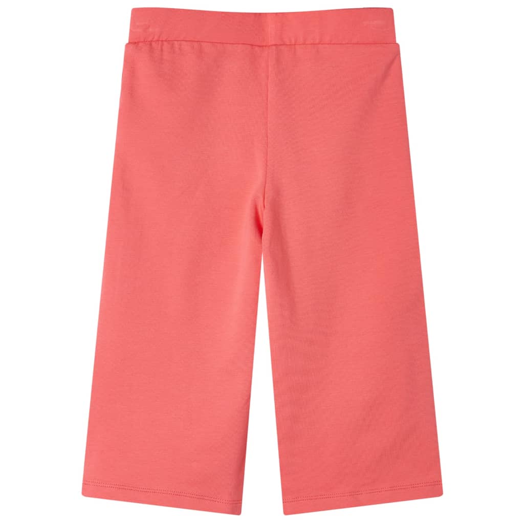 Pantaloni per bambini Vidaxl con gambe larghe 104 coralli