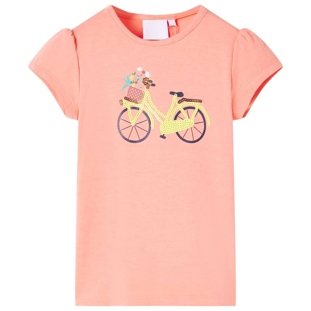 Vidaxl kindershirt 128 neonkoraalkleurig