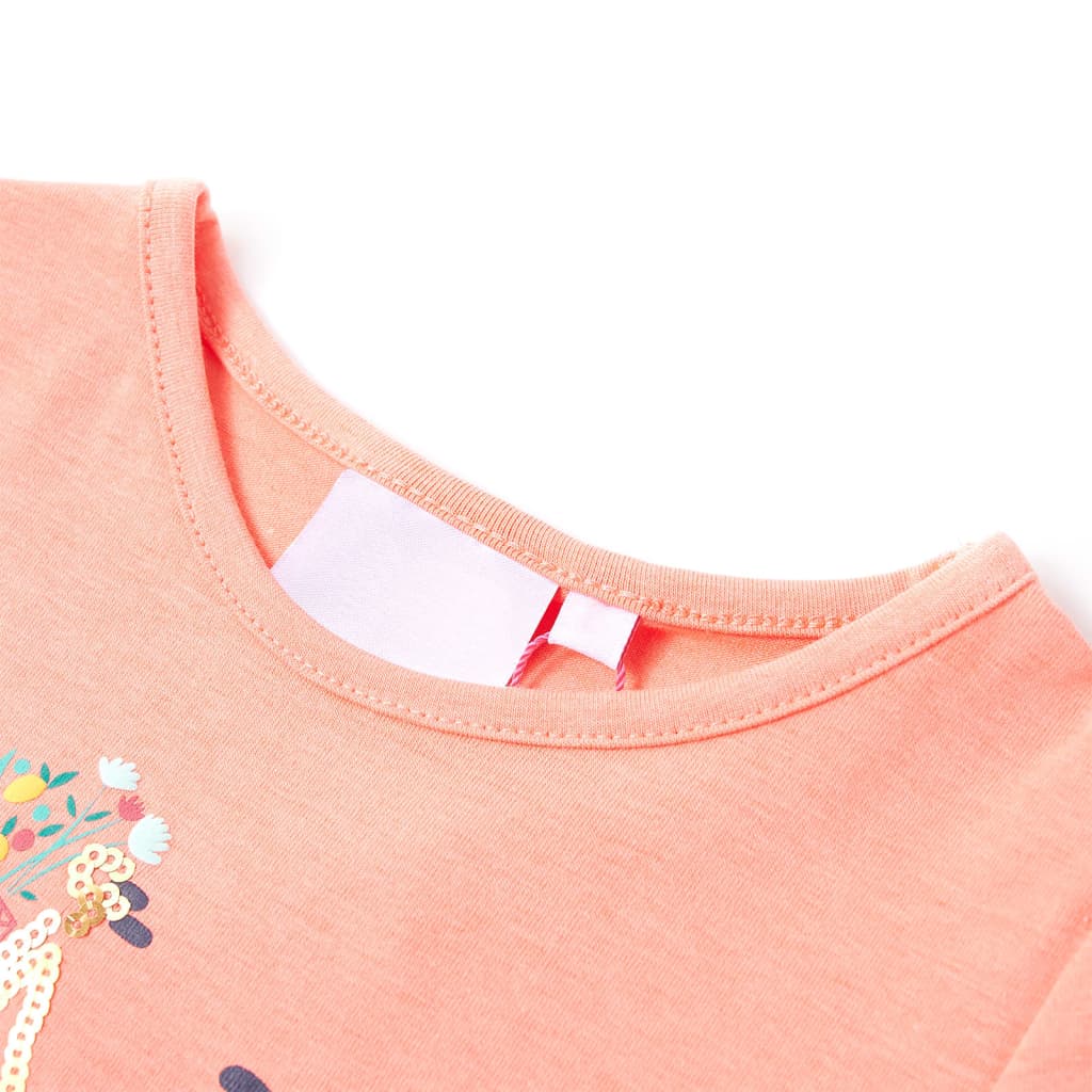 Vidaxl kindershirt 128 neonkoraalkleurig