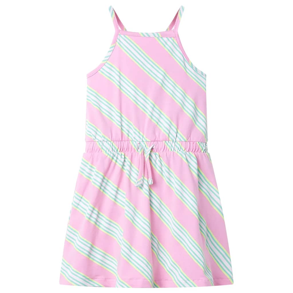 Vestido para niños de Vidaxl sin mangas con cordón 92 rosa