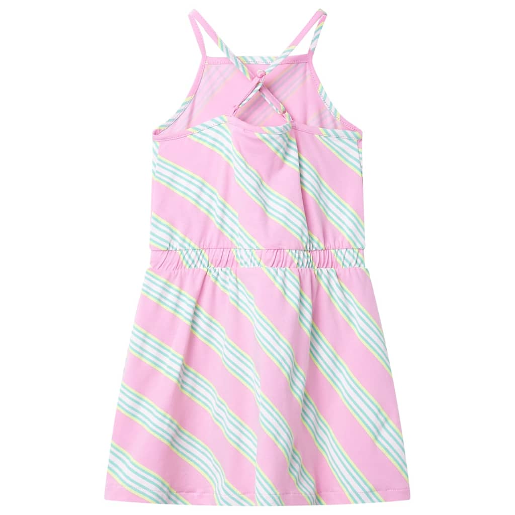 Vestido para niños de Vidaxl sin mangas con cordón 92 rosa