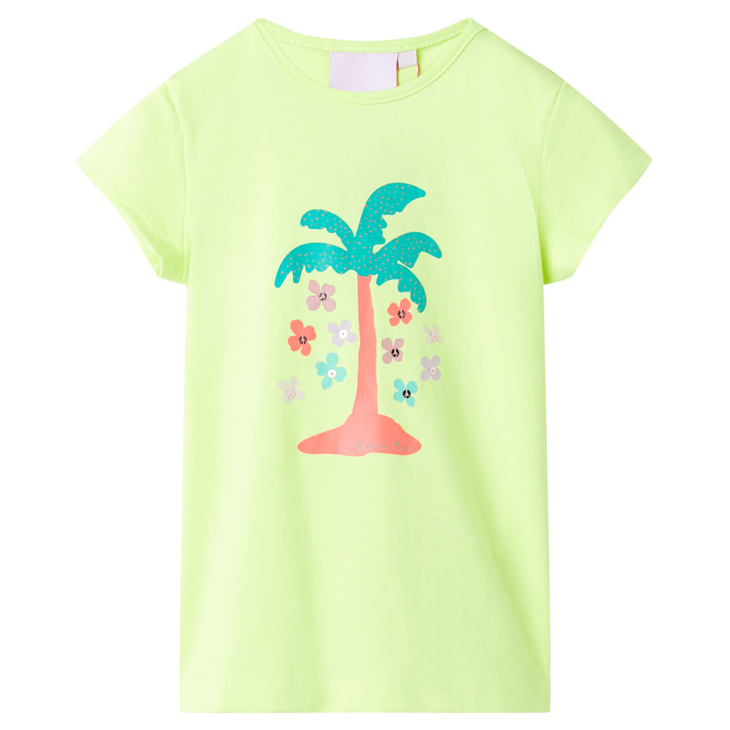 Vidaxl Shirt per bambini 92 Giallo fluorescente