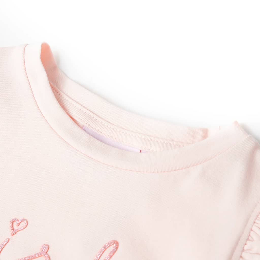 Camicia per bambini Vidaxl con increspatura sulle maniche 92 rosa morbido