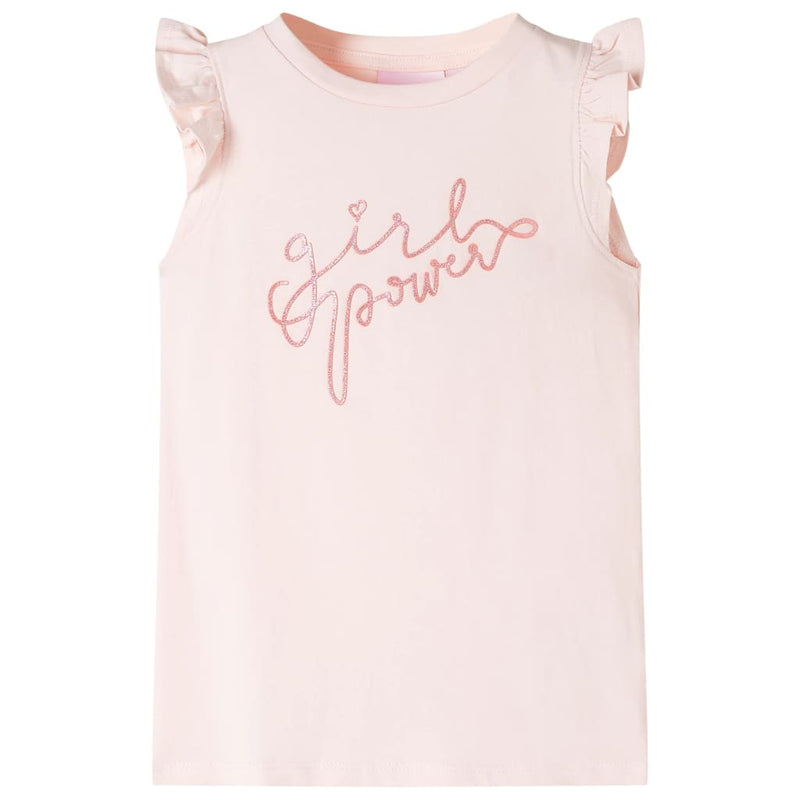 Camisa para niños de Vidaxl con volantes en las mangas 116 rosa suave