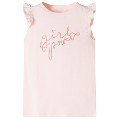 Camicia per bambini Vidaxl con increspatura sulle maniche 128 rosa morbido