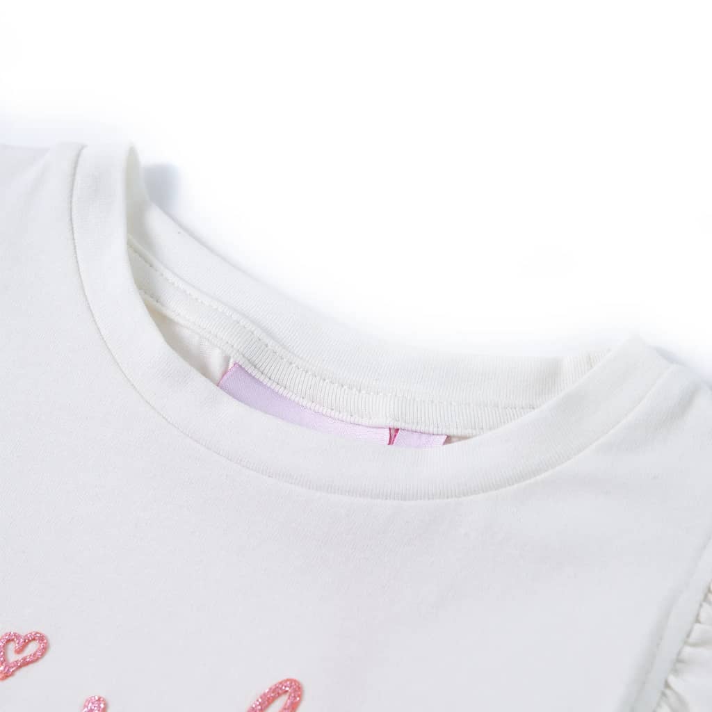 Camicia per bambini Vidaxl con volant sulle maniche 116 ECRU