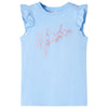 Camisa para niños de Vidaxl con volantes en las mangas 140 azul claro