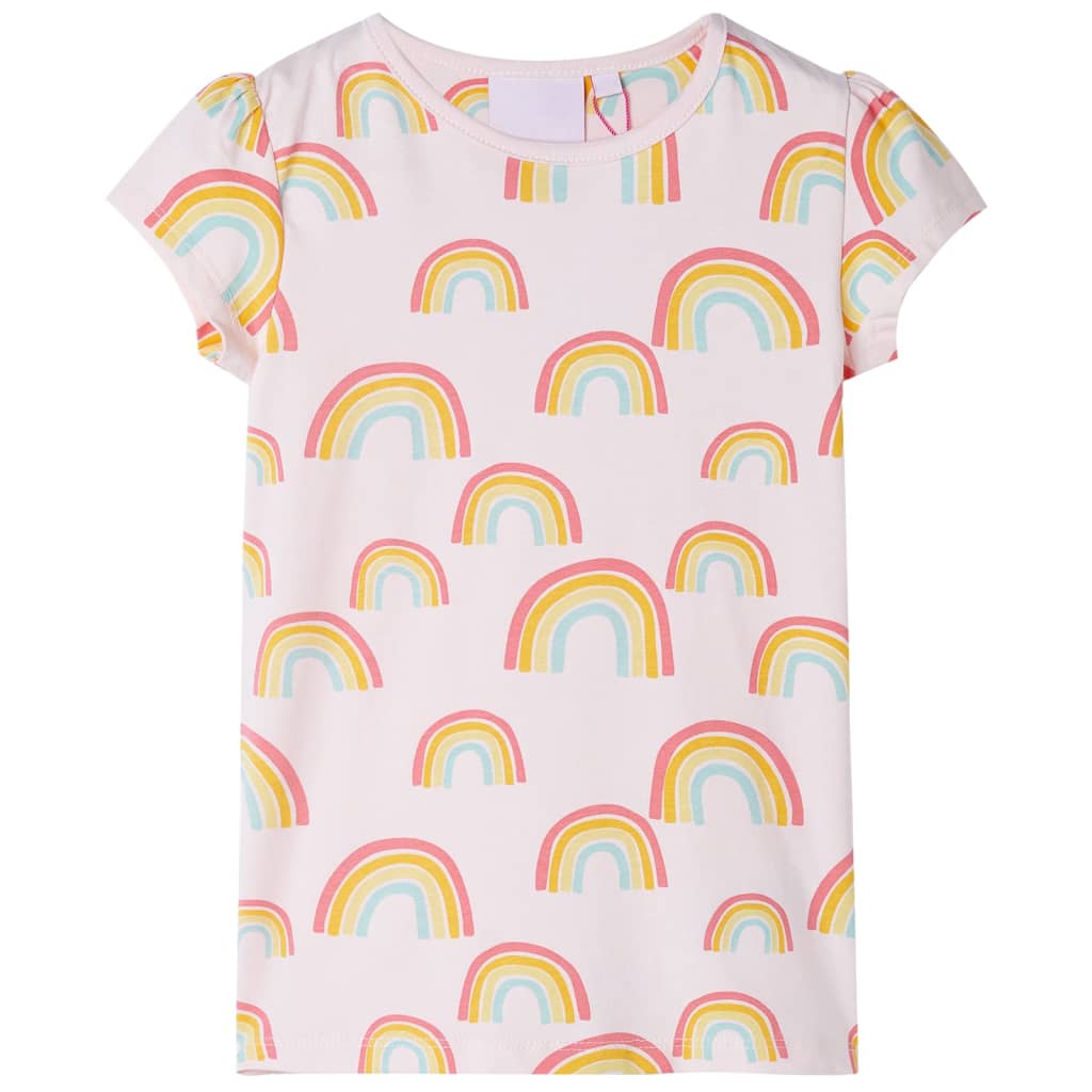 Vidaxl pijama para niños con mangas cortas 116 rosa suave