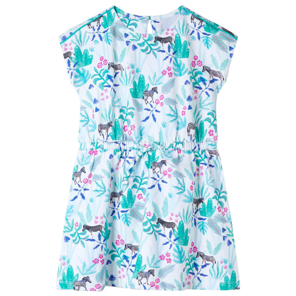 Vidaxl Vestido infantil 116 ECRU y color menta oscura