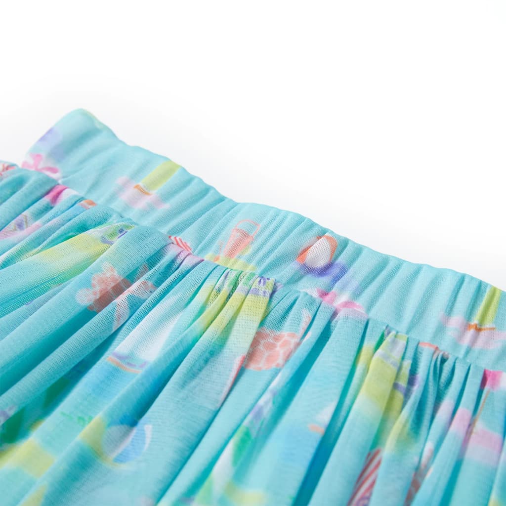 Vidaxl falda infantil doblada 116 azul claro azul