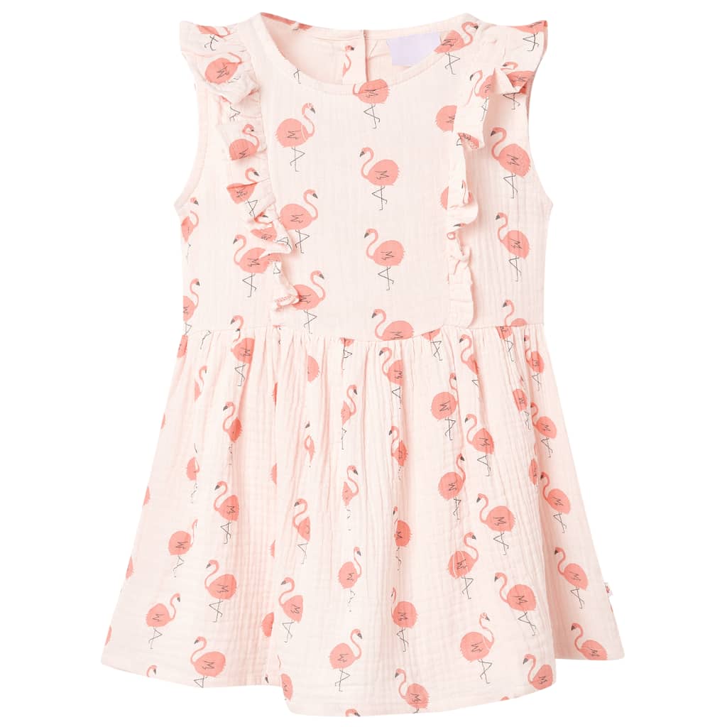 Vestido para niños de Vidaxl con volantes 92 rosa suave