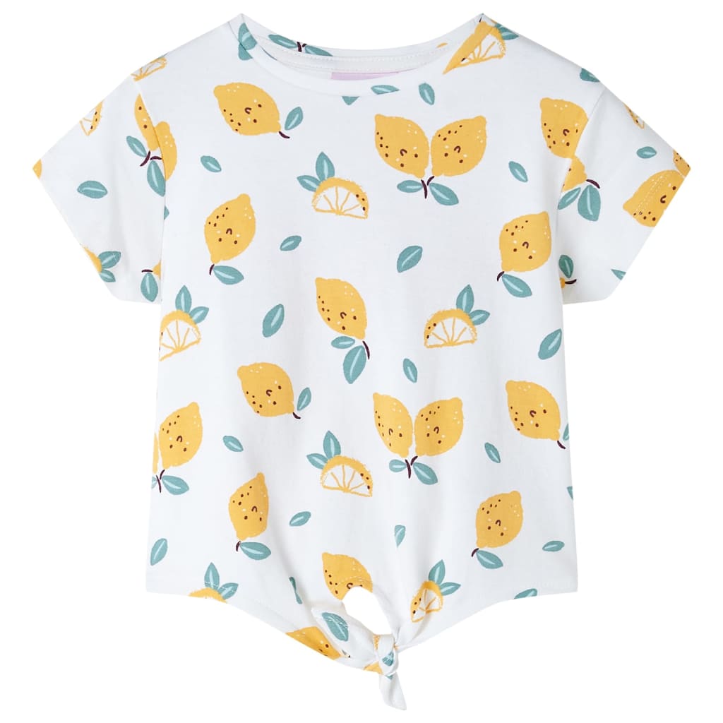 Vidaxl Shirt per bambini con knoop in de zoom 104 ecru