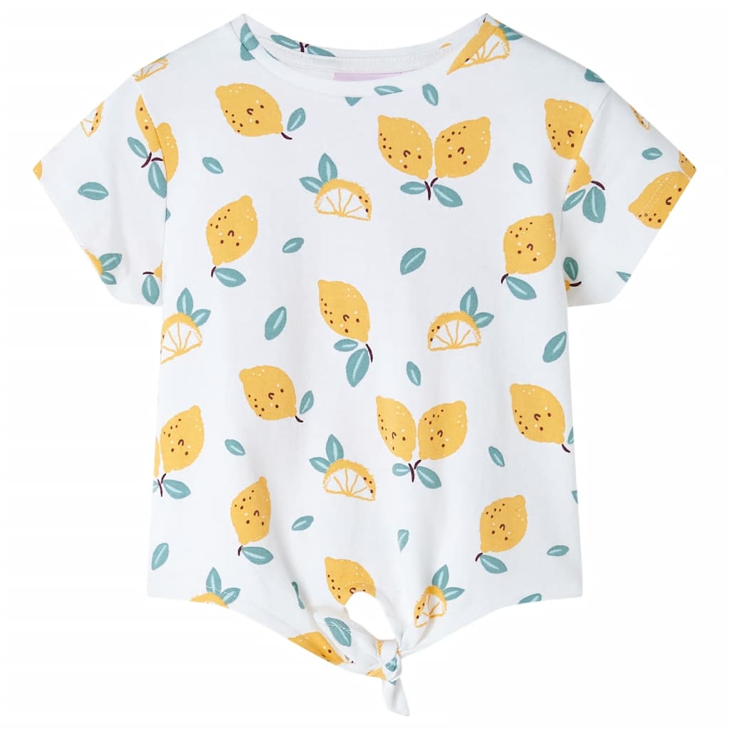 Vidaxl Shirt per bambini con knoop in de zoom 128 ecru