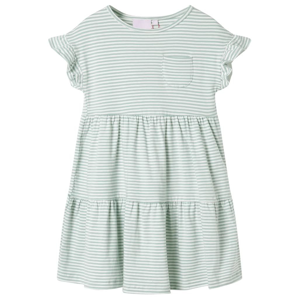 Vestido para niños de Vidaxl con volantes en las mangas 128 Mint Colored