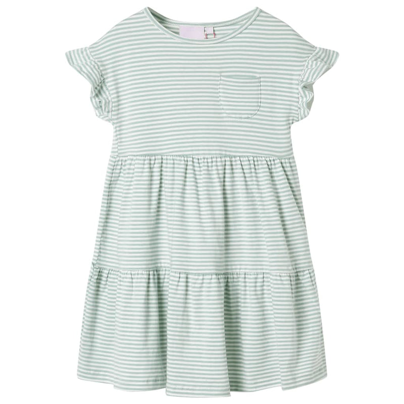 Vestido para niños de Vidaxl con volantes en las mangas 128 Mint Colored