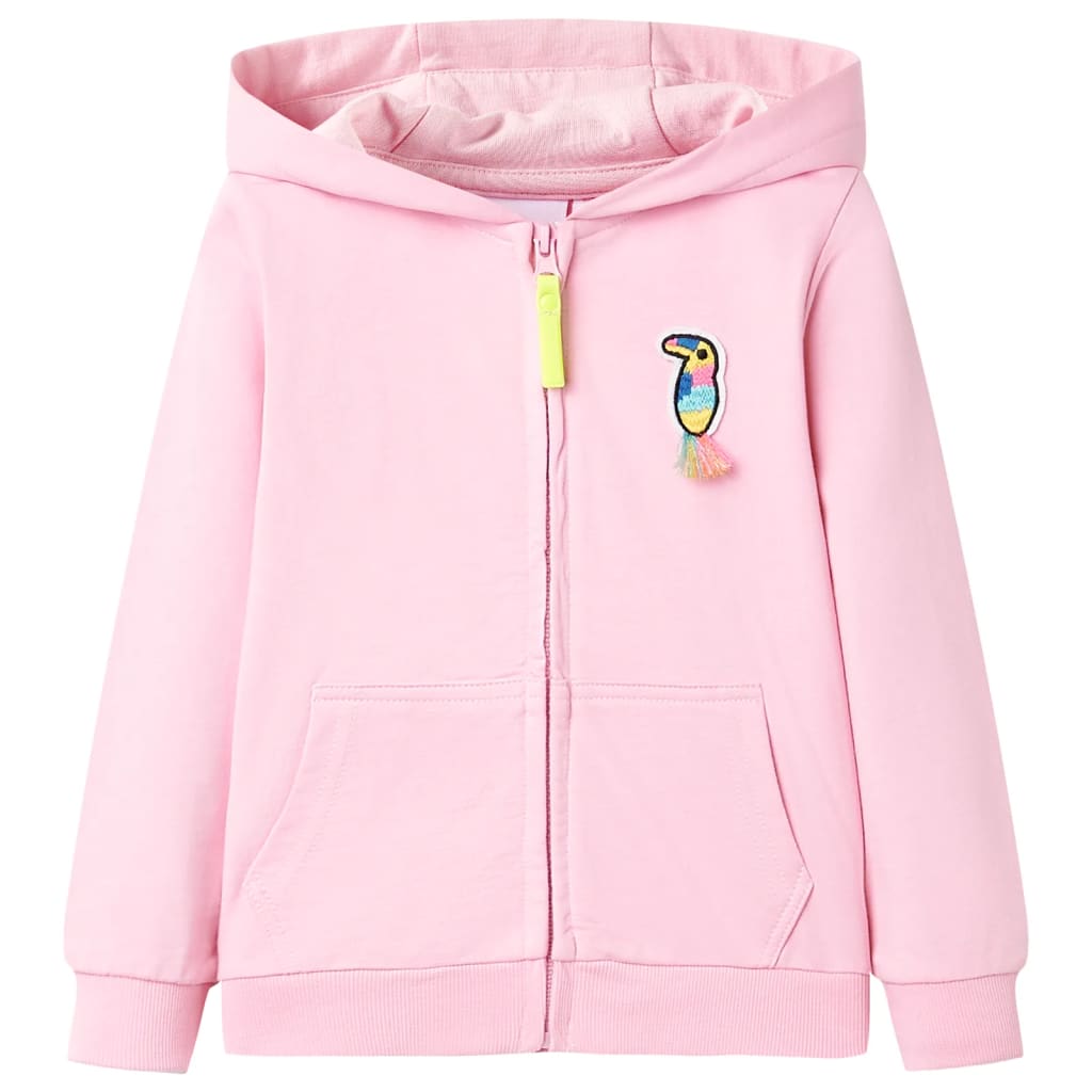 Chaleco infantil de Vidaxl con capucha y cremallera 104 Bright Pink