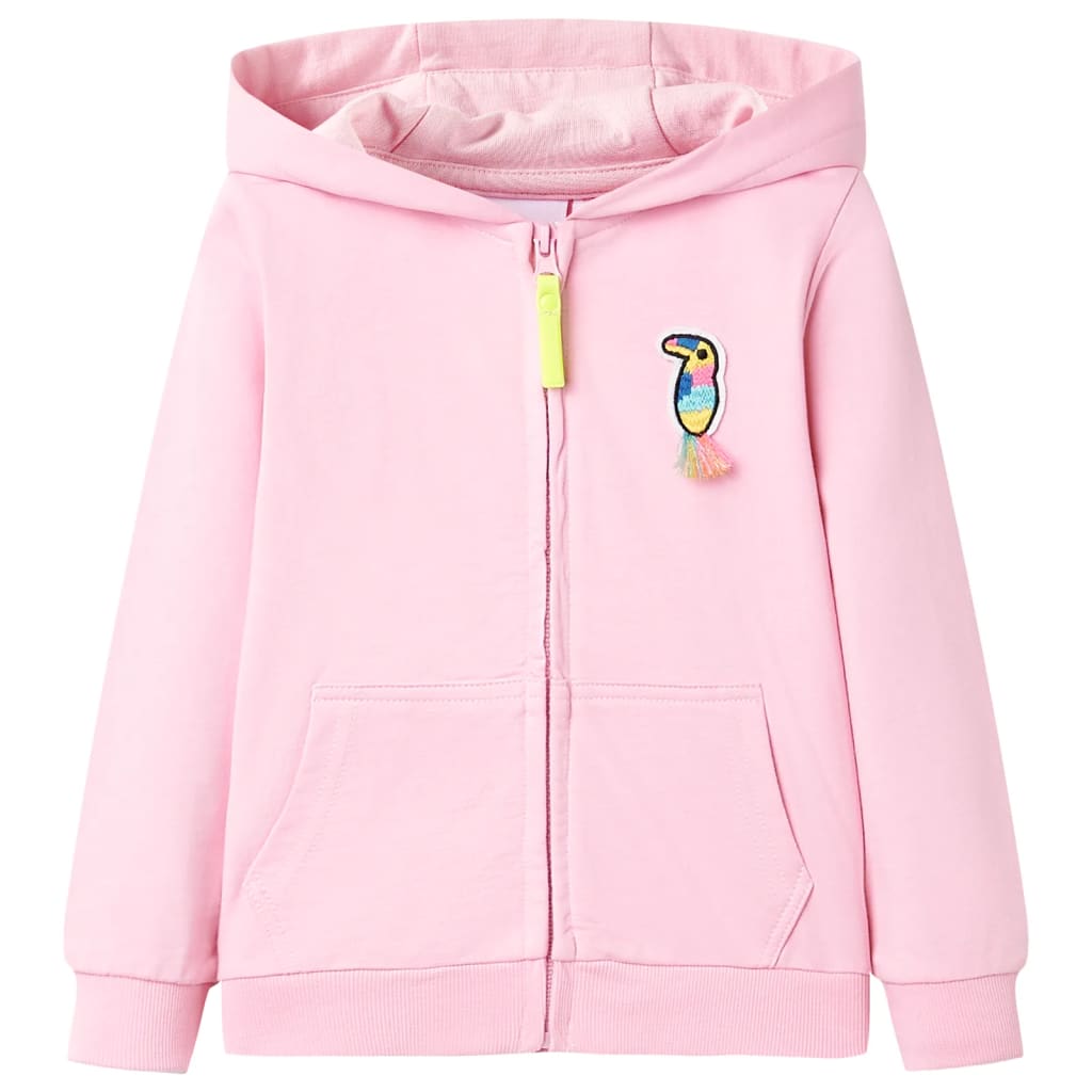 Vidaxl Children's Stupt With Hood and Zipper 140 Pink brillante