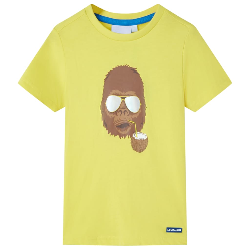 Camicia per bambini Vidaxl con maniche corte 104 giallo