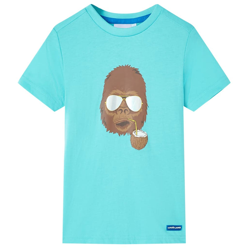 Camicia per bambini Vidaxl con maniche corte 104 blu marino