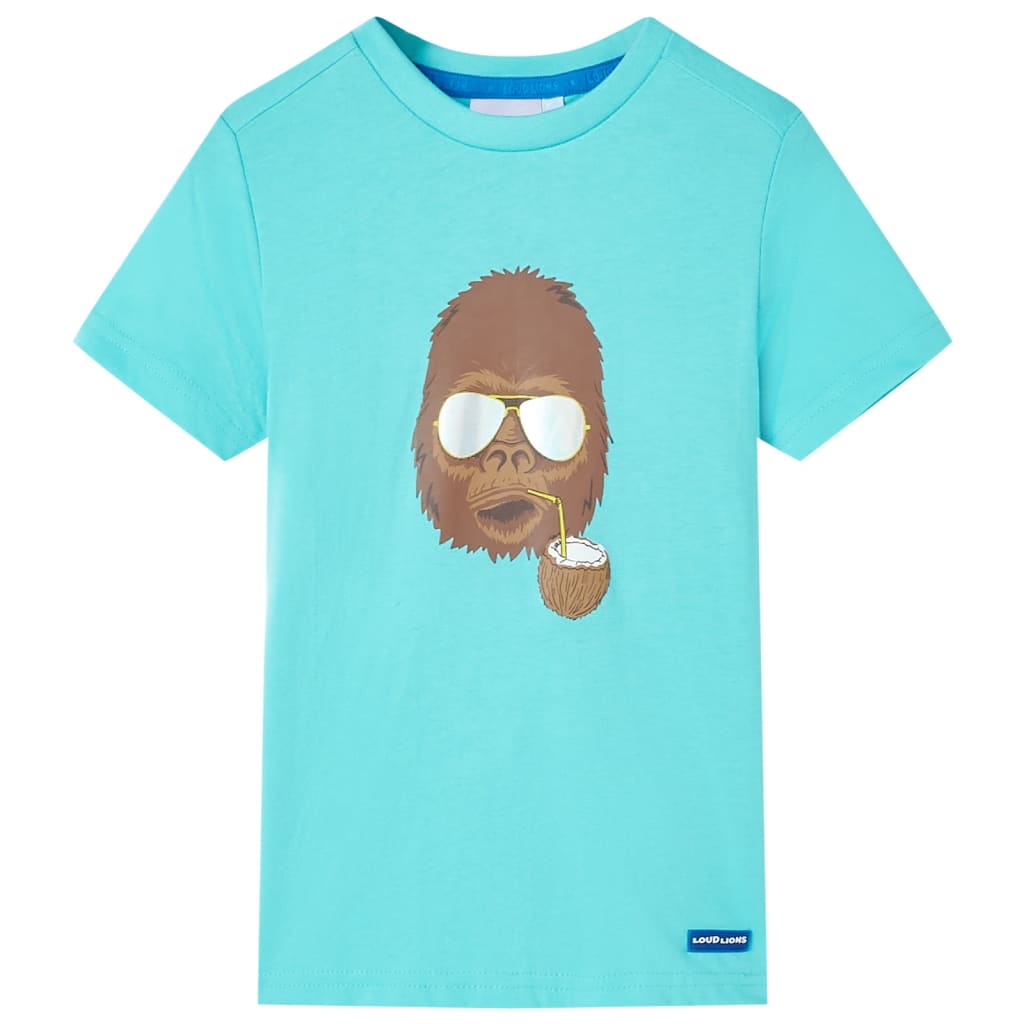 Camisa infantil de Vidaxl con mangas cortas 140 Sea Blue