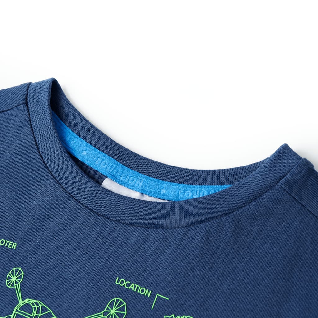 Vidaxl Shirt per bambini 92 Blu scuro