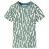 Vidaxl Children's Shirt 92 Ecru e Donkerklimopgroen