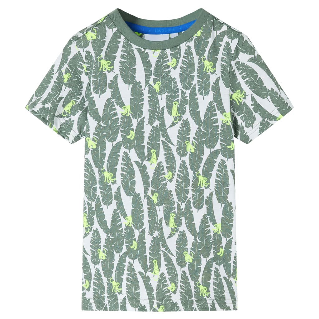 Vidaxl Children's Shirt 92 Ecru e Donkerklimopgroen