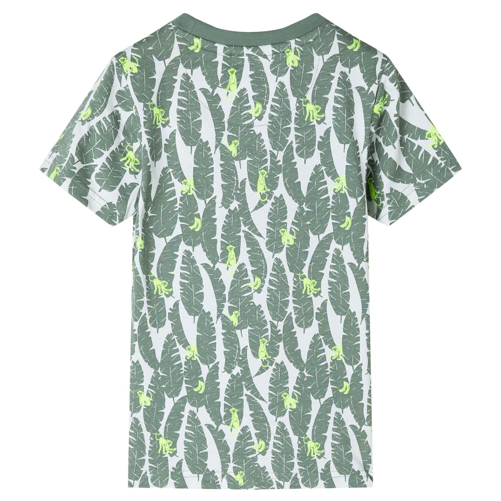 Vidaxl Children's Shirt 92 Ecru e Donkerklimopgroen