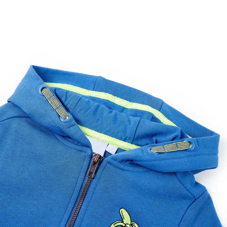 Vidaxl chaleco para niños con capucha y rits 128 azul