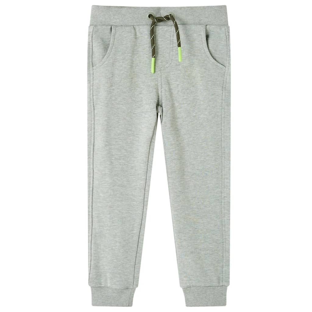 Pantalones de trote de Vidaxl para niños 128 Lichtkaki