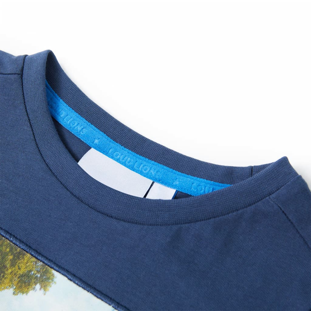 Vidaxl Shirt per bambini 140 Blu scuro