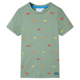 VidaXL Kindershirt met korte mouwen 92 kakikleurig - afbeelding 1