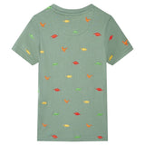 VidaXL Kindershirt met korte mouwen 92 kakikleurig - afbeelding 2