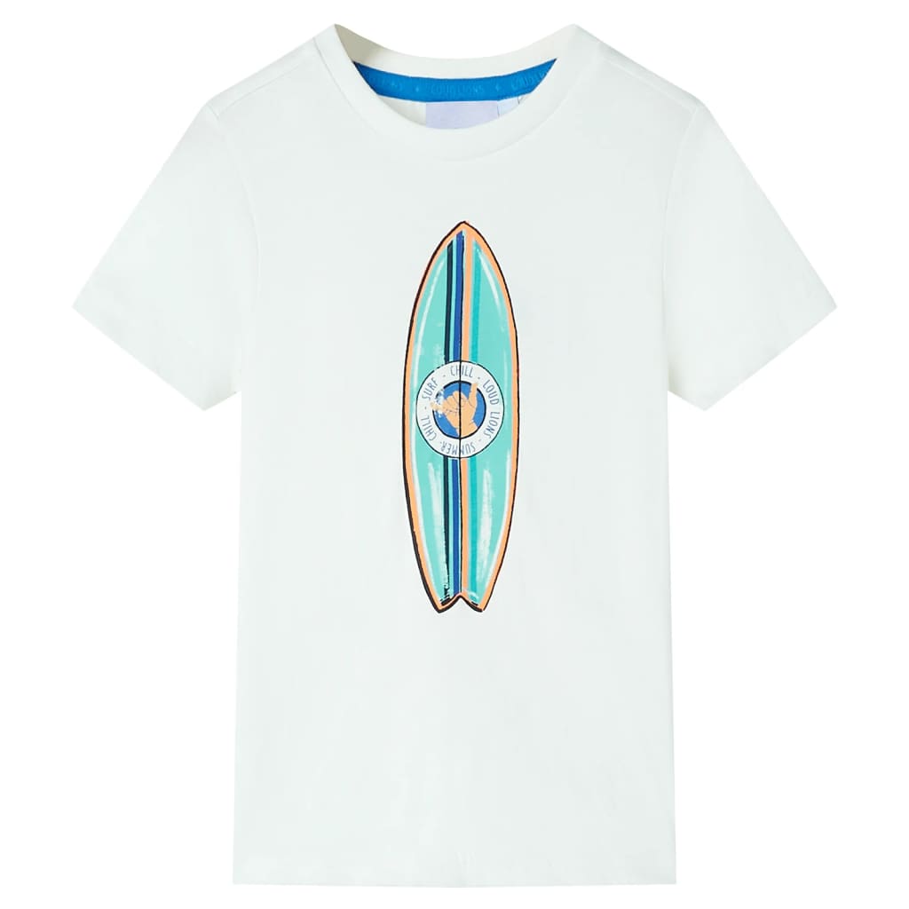 Camicia per bambini Vidaxl con maniche corte 140 ECRU