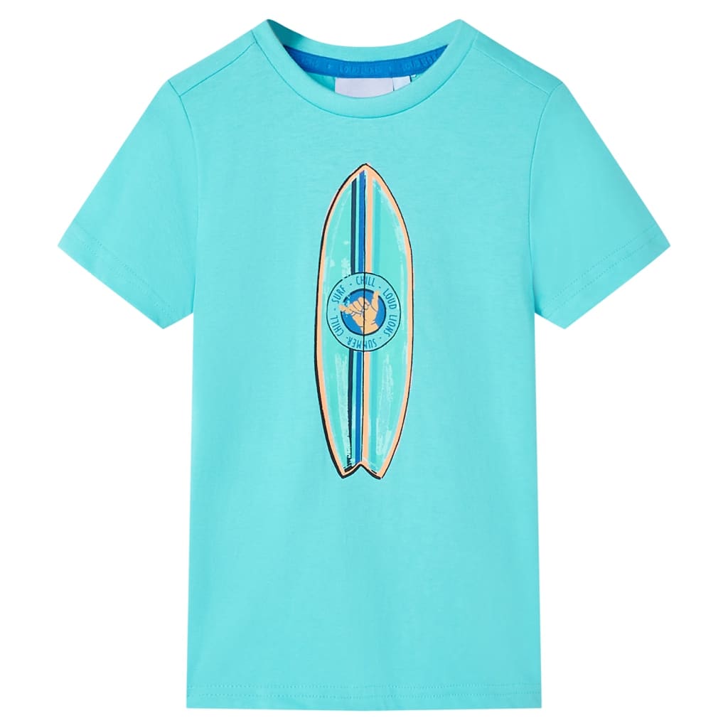Camisa infantil de Vidaxl con mangas cortas 140 Sea Blue